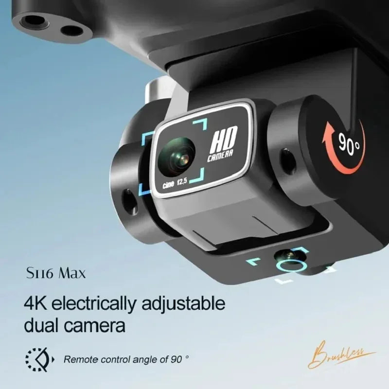 S116 MAX 8K Drone with 3 Batteries Dual Camera Optical Flow Obstacle Avoidance