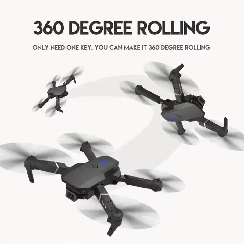 E88Pro 4K RC Drone with 3 Batteries Dual HD Camera Foldable WiFi FPV Height Hold