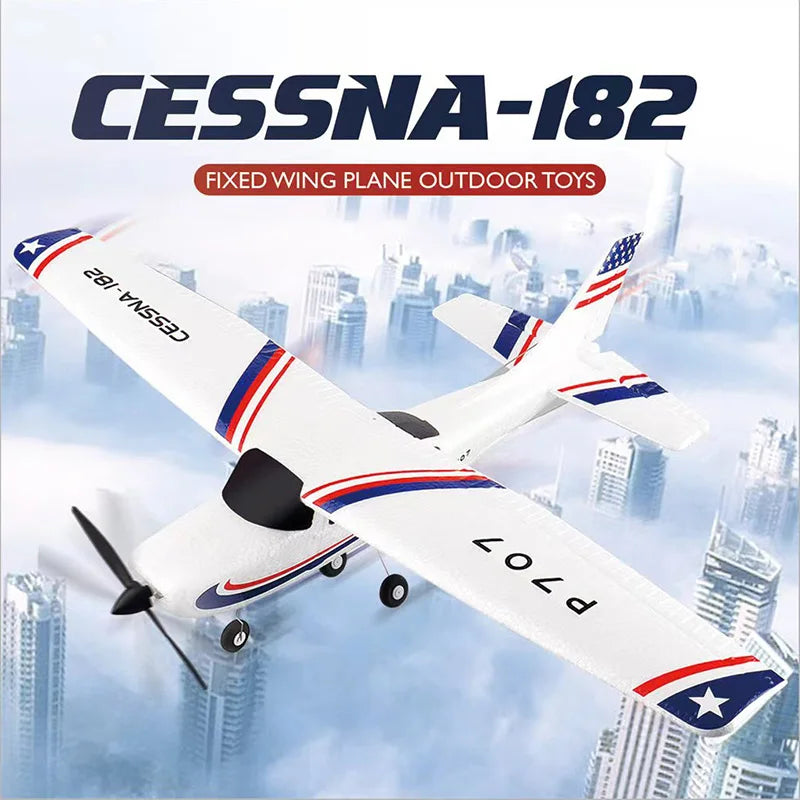 Park10 RC Airplane P707G CESSNA RTF 182 with fixed wing design, suitable for outdoor use.