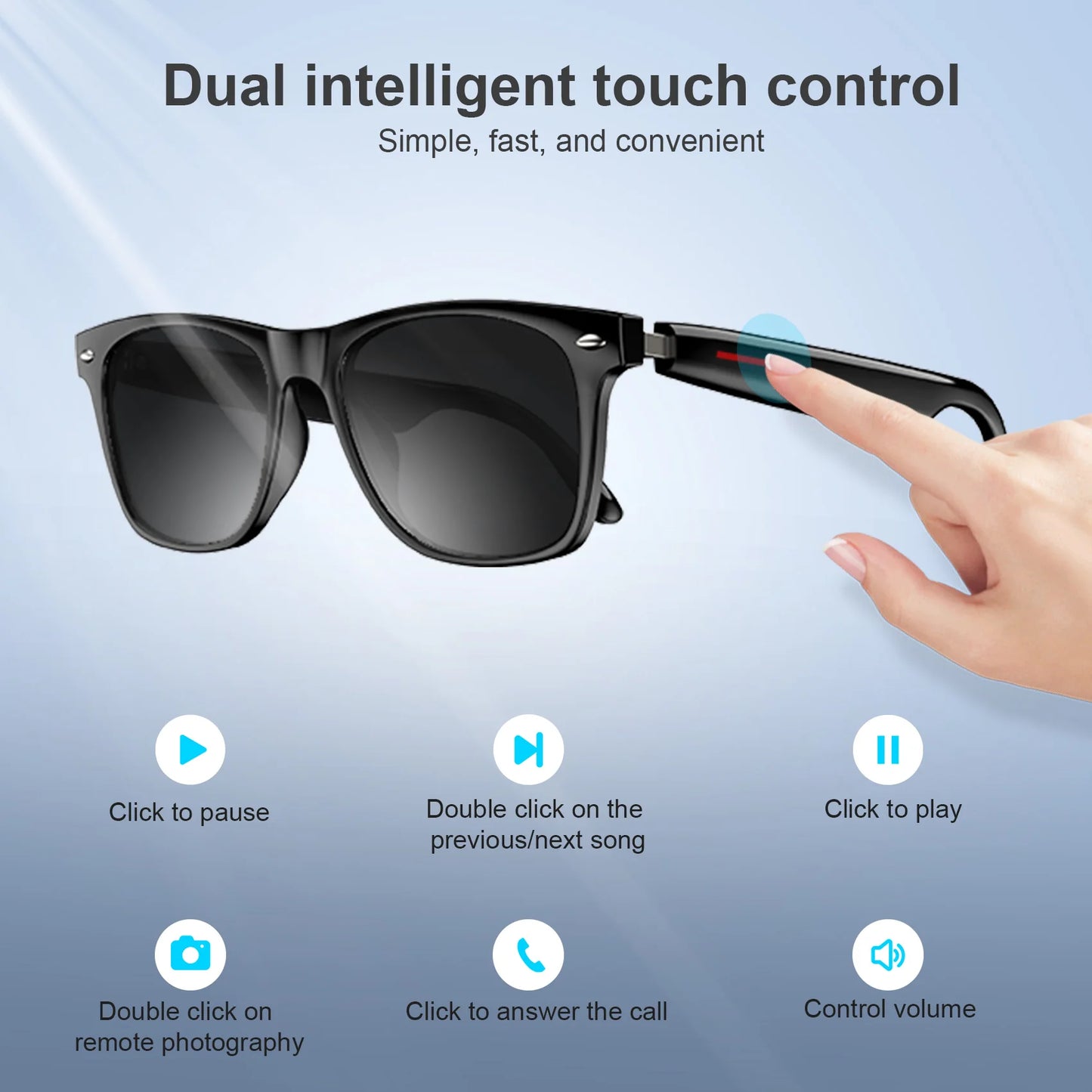 Blackview Bluetooth Smart Glasses with Speaker Mic IPX4 UV Protection