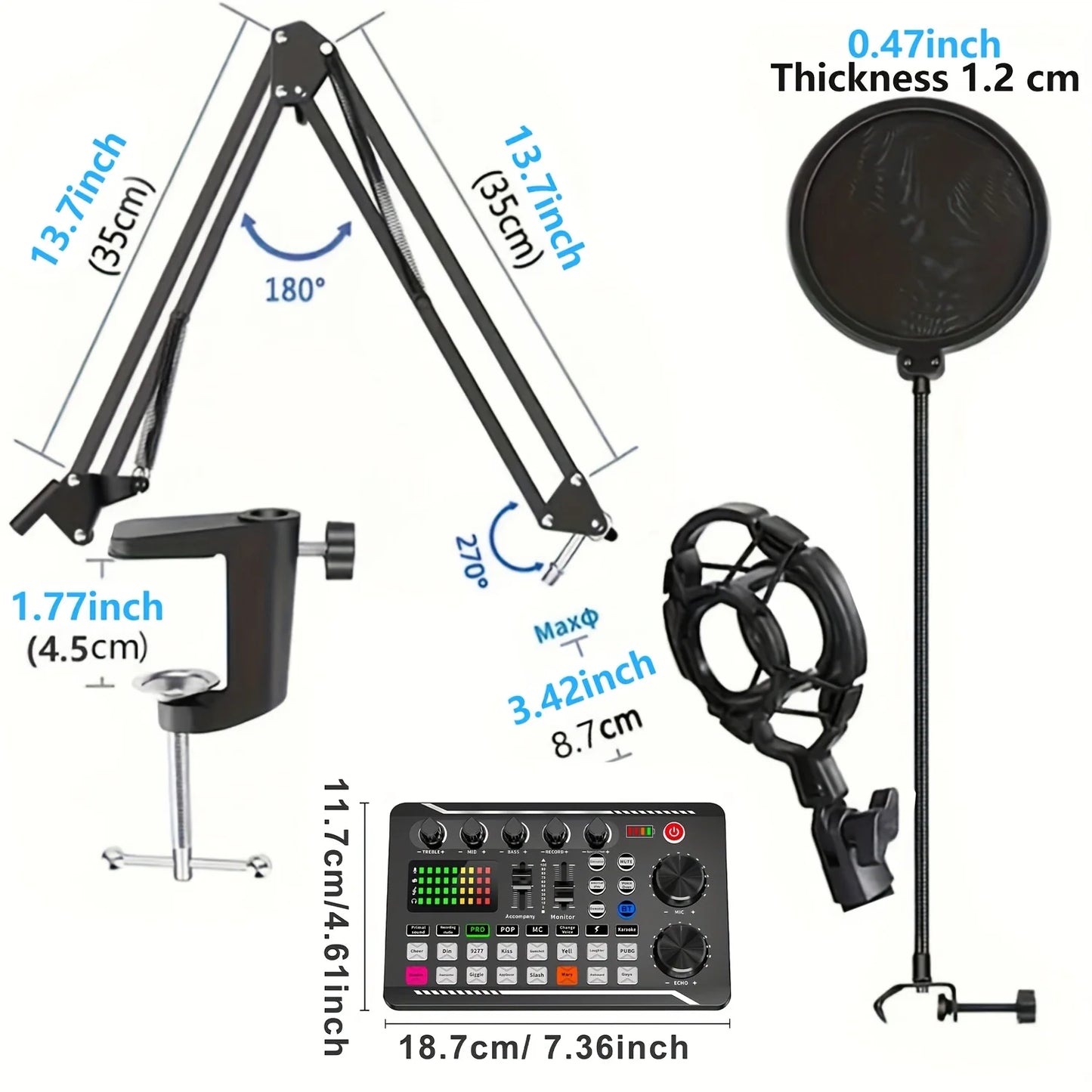 All-in-One Podcast Equipment Kit with Audio Interface and Condenser Microphone