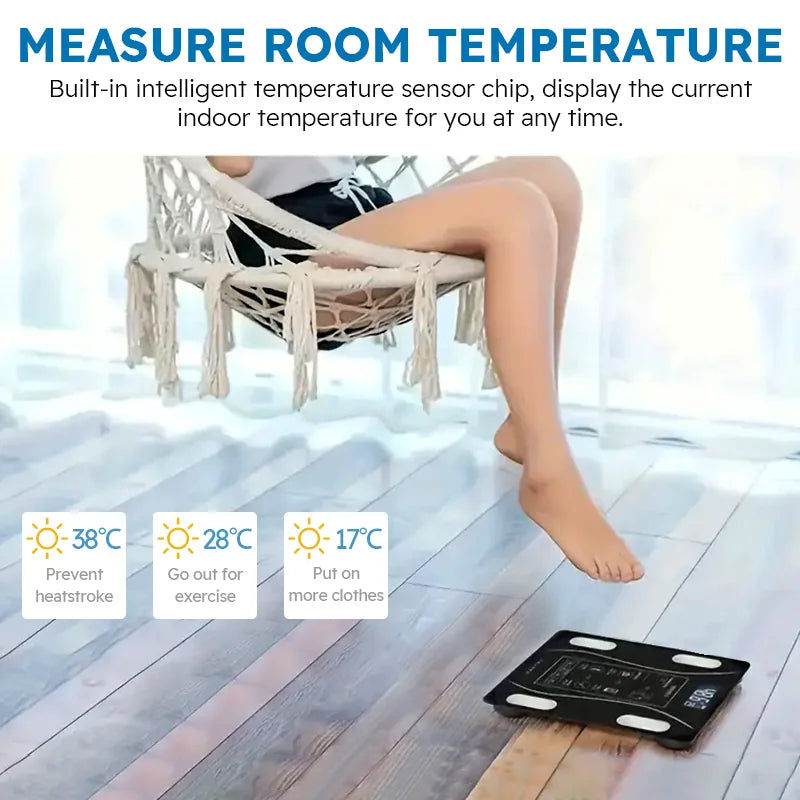 Smart Body Fat Scale Wireless LED Digital Bathroom Scale Body Composition Analyzer