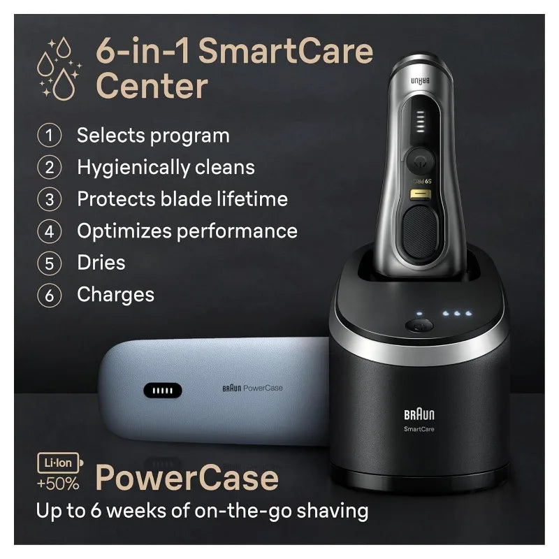 Braun Series 9 PRO+ Electric Shaver, Holiday Gifts for Men, Shaving Kit with 5 Pro Shave Elements and ProComfort Head, SmartCare