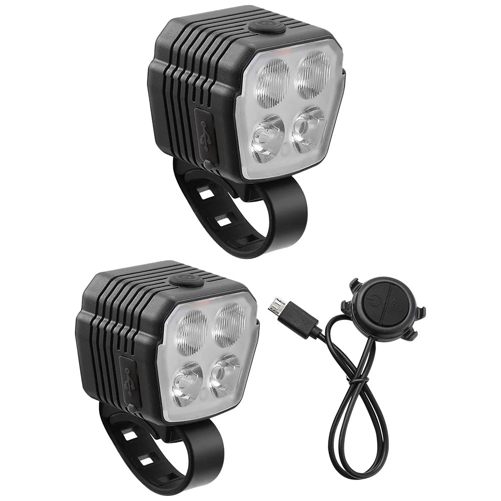 LED Bike Front Light USB Charging with Horn 7 Modes for Night Riding