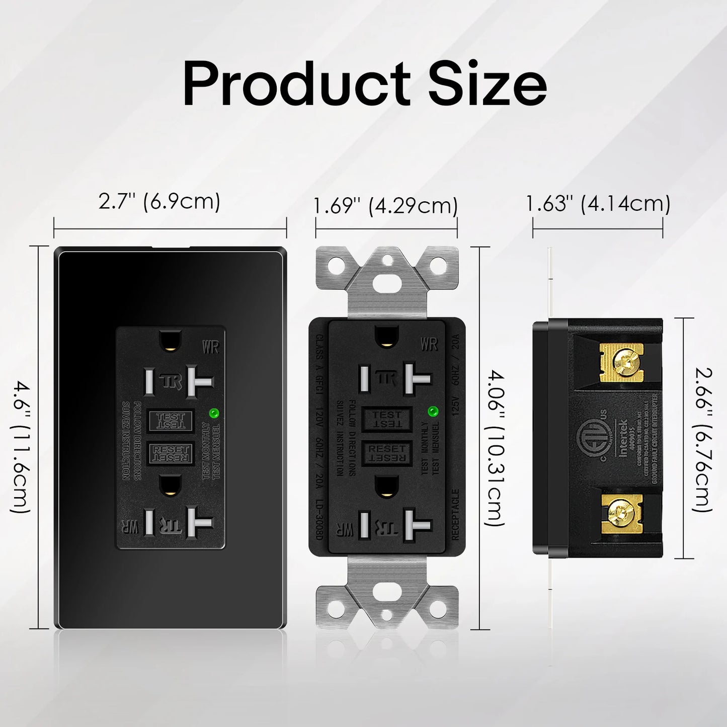20 Amp GFCI Outlet with Wall Plate