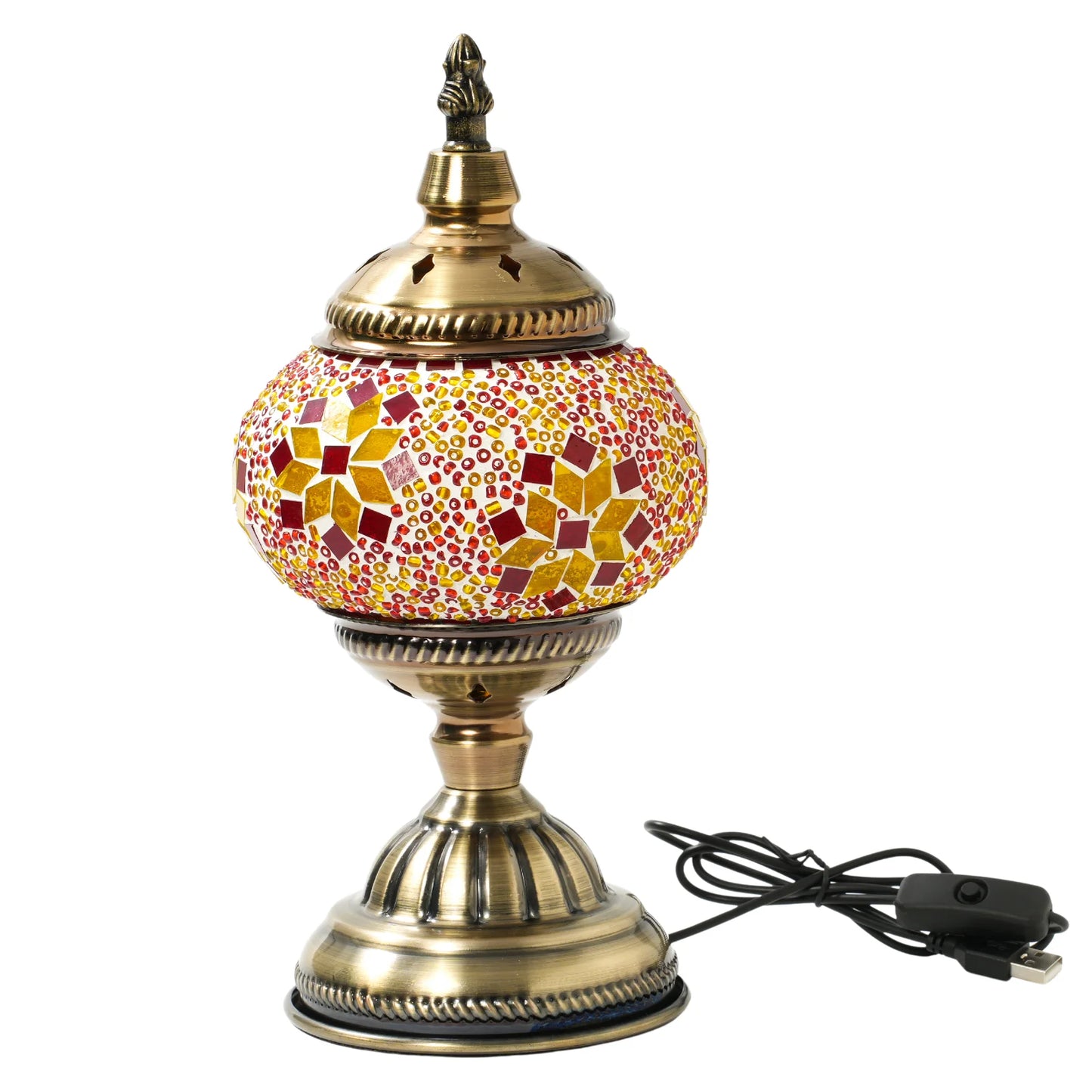 Bohemian Turkish Mosaic Table Lamp Vintage Night Light