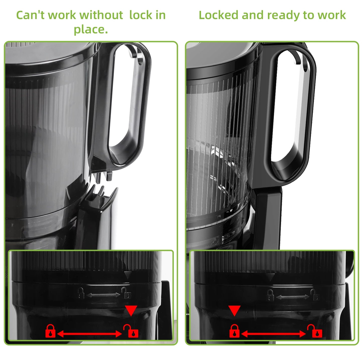 BioloMix Cold Press Juicer 130mm Chute Whole Fruit Vegetable BPA Free Slow Juicer