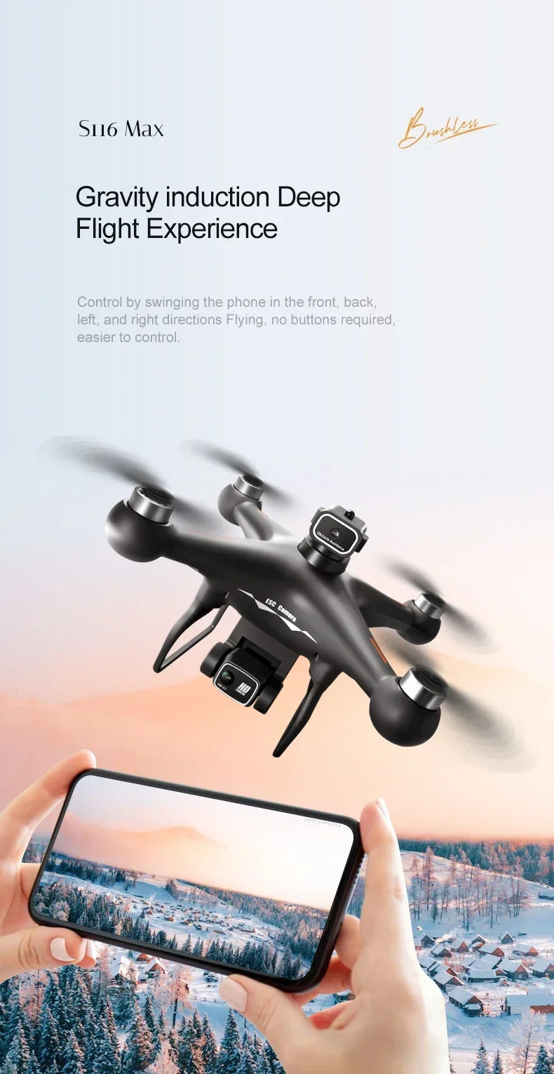 S116 MAX 8K Drone with 3 Batteries Dual Camera Optical Flow Obstacle Avoidance
