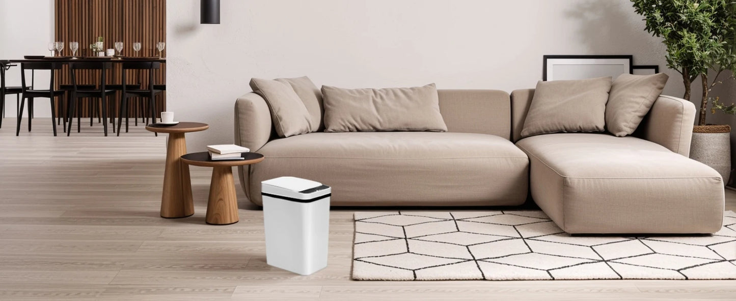 2 Pack 12L Touchless Motion Sensor Trash Cans with Lid Slim Design