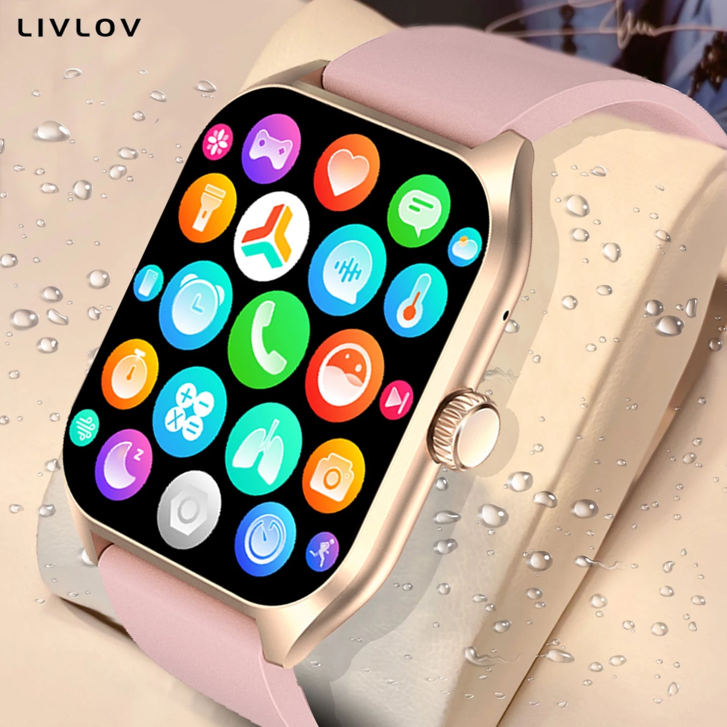 AI Voice Assistant Smart Watch 1.96" HD Screen 100+ Sports Sleep Heart Rate Monitor