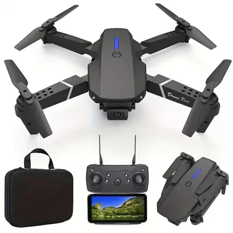 E88Pro 4K RC Drone with 3 Batteries Dual HD Camera Foldable WiFi FPV Height Hold