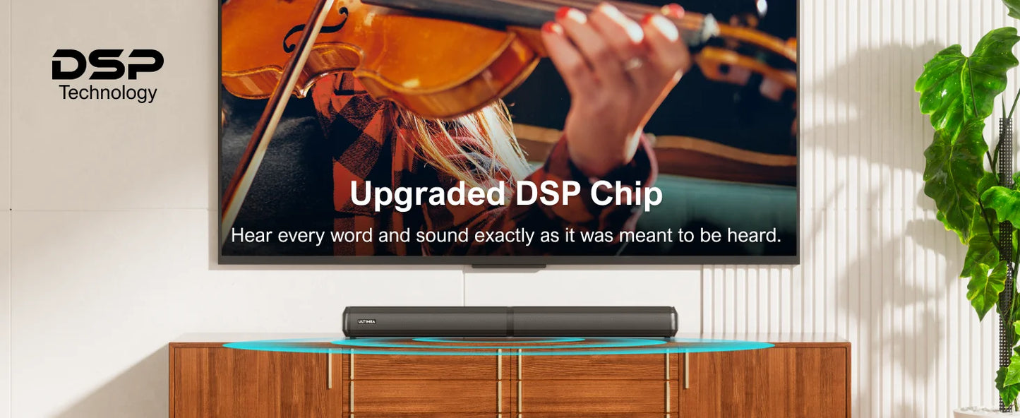 ULTIMEA 200W 4.1ch Detachable Bluetooth 5.3 Soundbar with Subwoofer for Smart TV and Home Theater