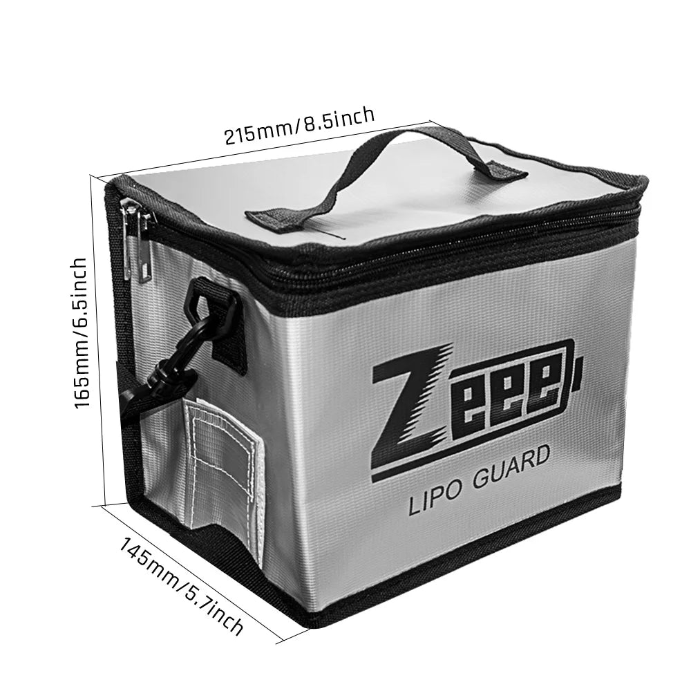 Zeee Lipo Safe Bag Fireproof Storage Pouch for Battery Charging with Adjustable 10-Cell Capacity