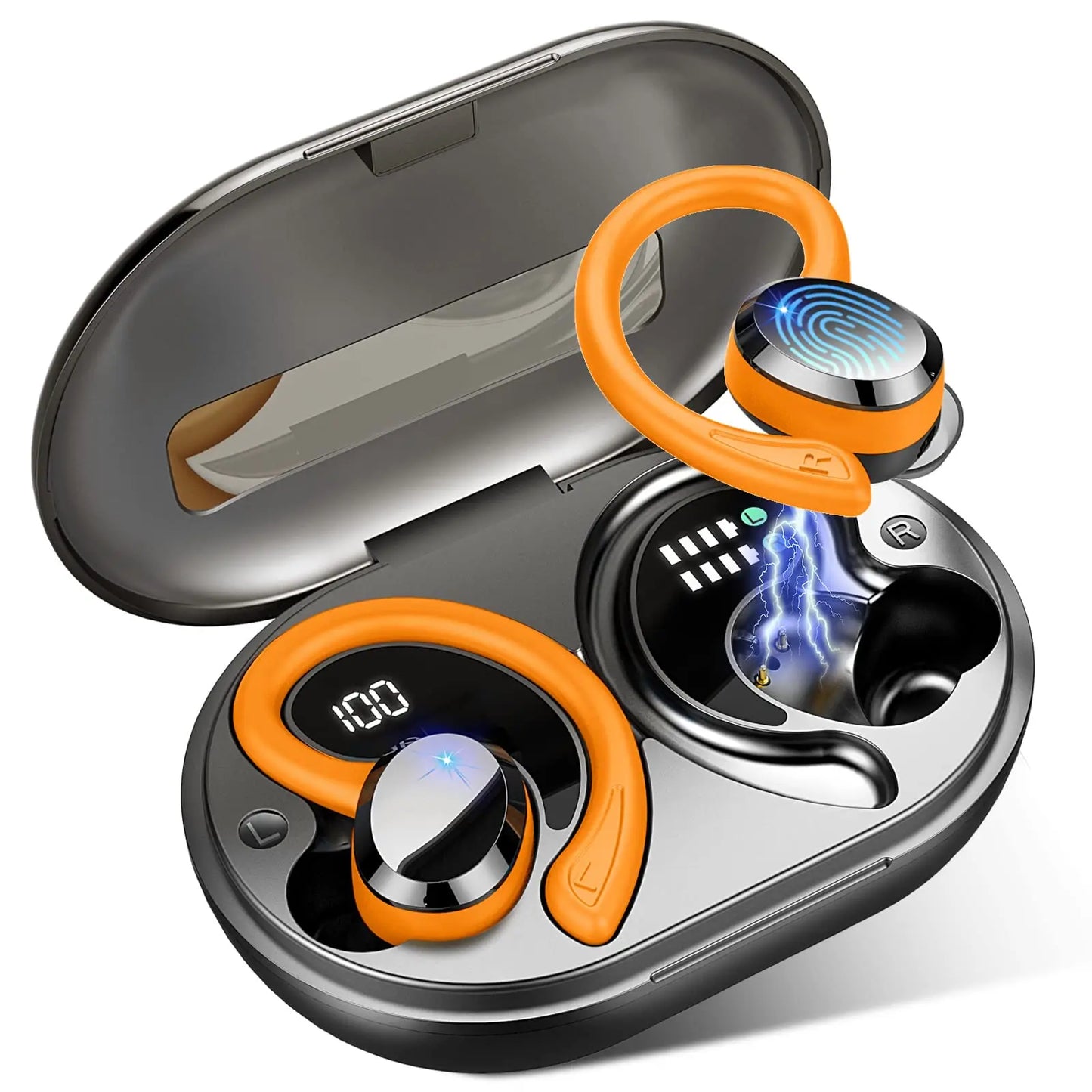 Wireless Bluetooth 5.3 Earbuds with Stereo Bass & 40H Playback IP7 Waterproof