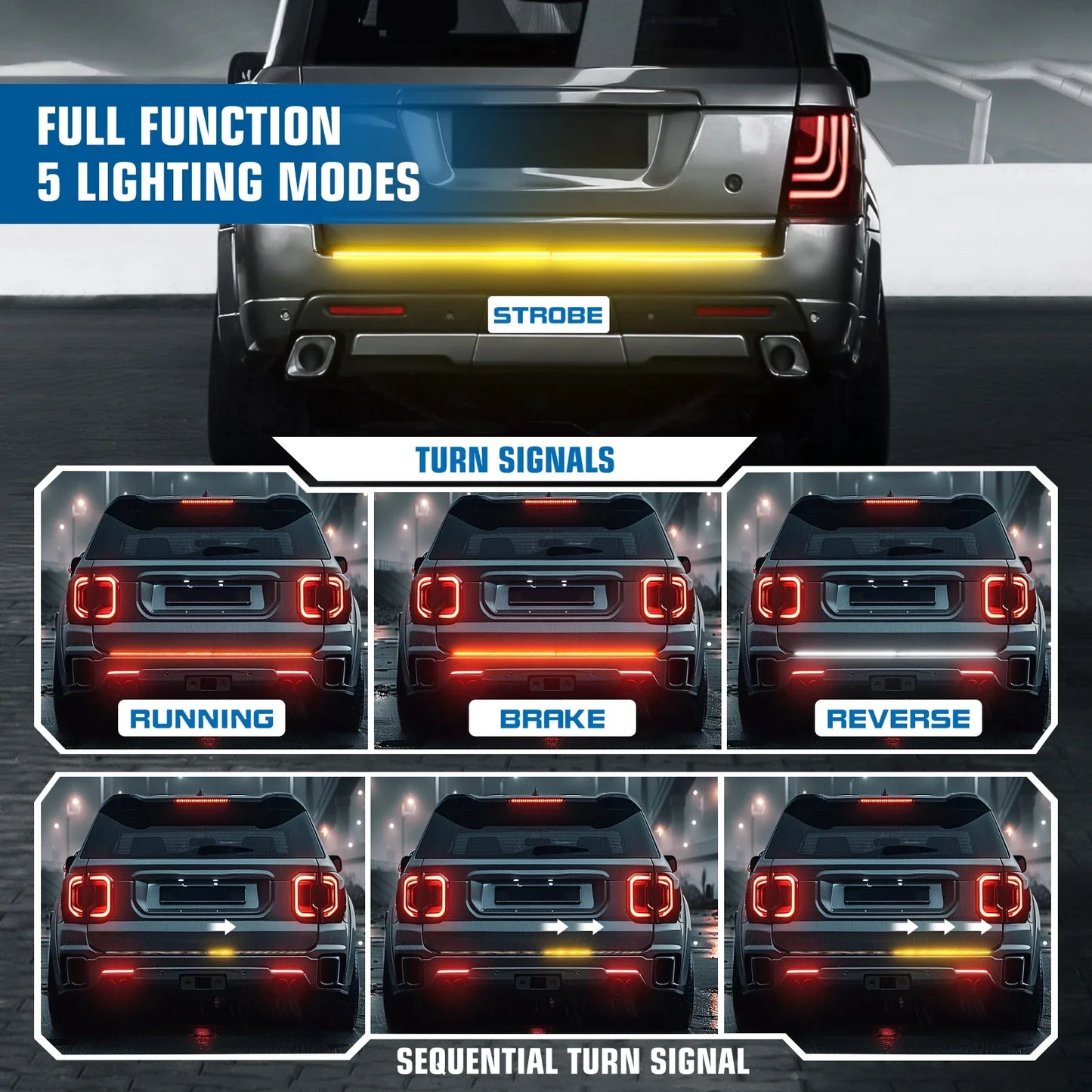 60 Inch 4 Row 864 LED Tailgate Light Strip for Truck