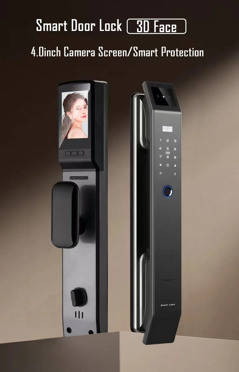 3D Face Recognition Digital Door Lock with Camera Fingerprint and Keyless Entry