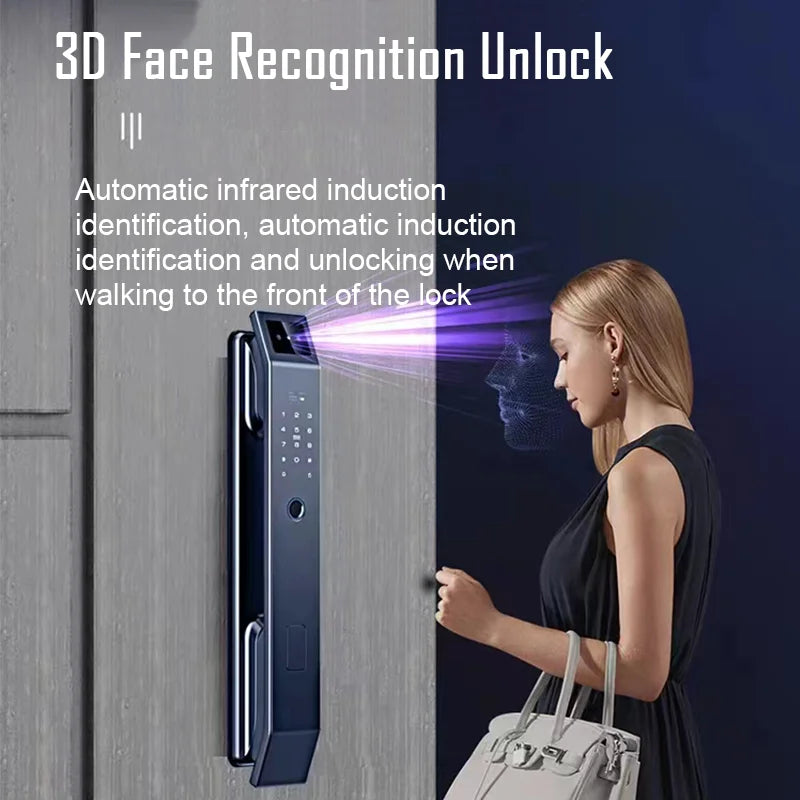 3D Face Recognition Digital Door Lock with Camera Fingerprint and Keyless Entry