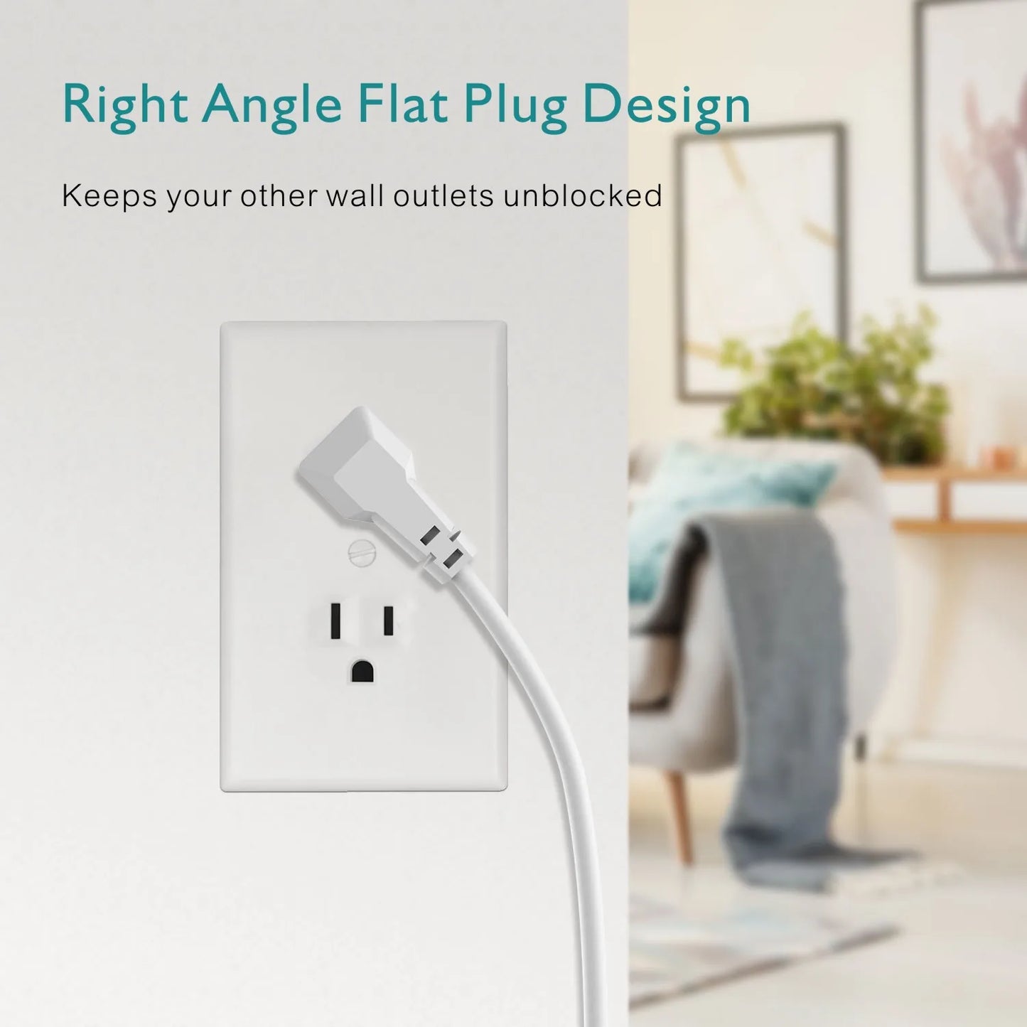 TRANSTON Power Outlet with Surge Protector, 9 power strip 3 USB Ports, 10ft Extension Cord, Quick Charge, For Home and Offic