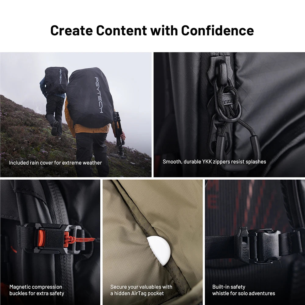 PGYTECH OnePro Focus Backpack 25L 35L for Outdoor Travel Photography DSLR Cameras Tripod DJI Drones