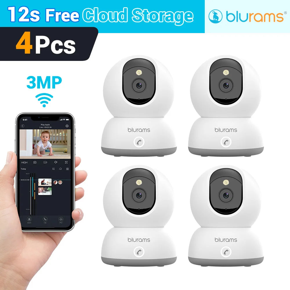 Blurams Baby Monitor 2K HD Security Camera with Motion Detection Two Way Audio and Night Vision