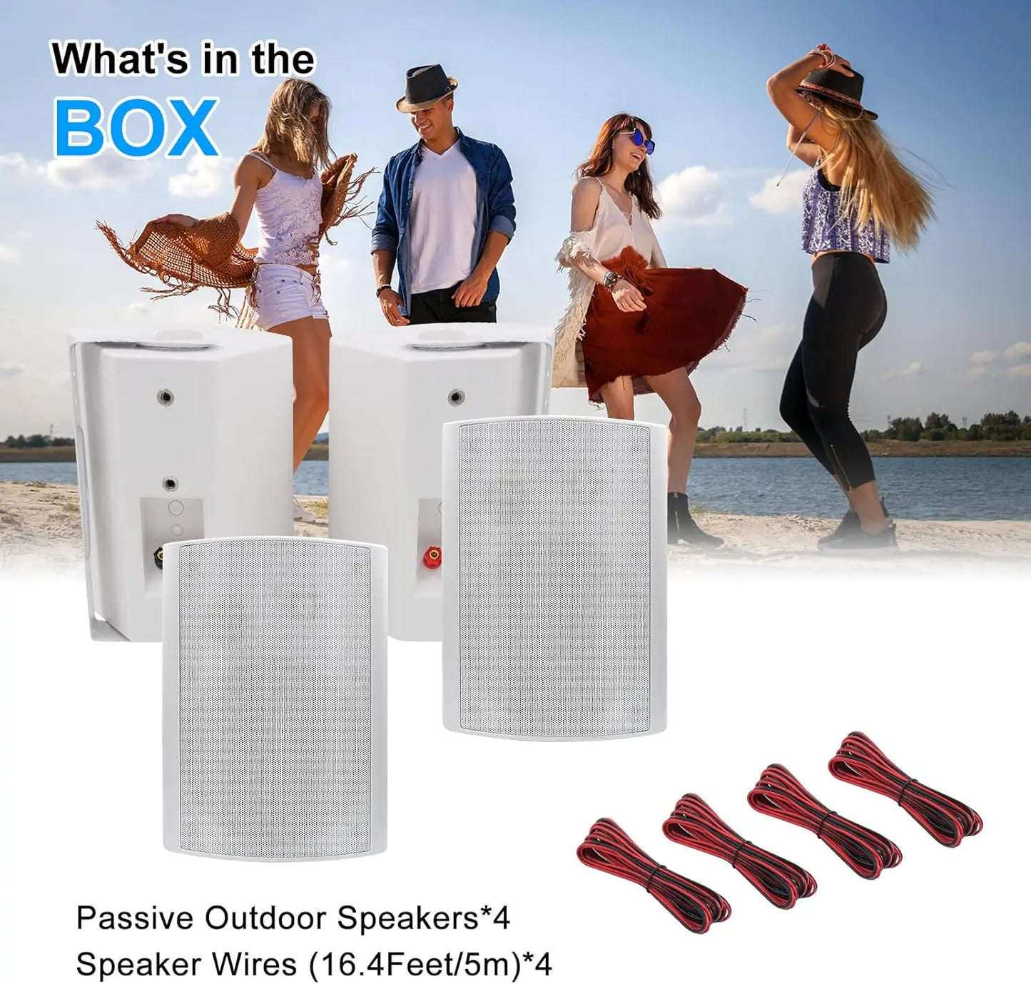 Herdio 800W 6.5in Outdoor Waterproof Wall Mount Speakers 4 Pack
A