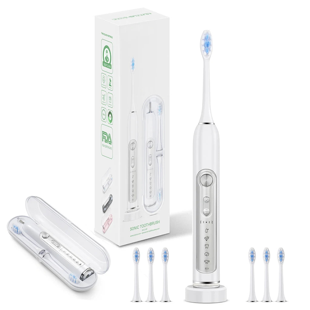 Super Sonic Electric Toothbrush for Adults and Kids Smart Timer Toothbrush with Replaceable Heads