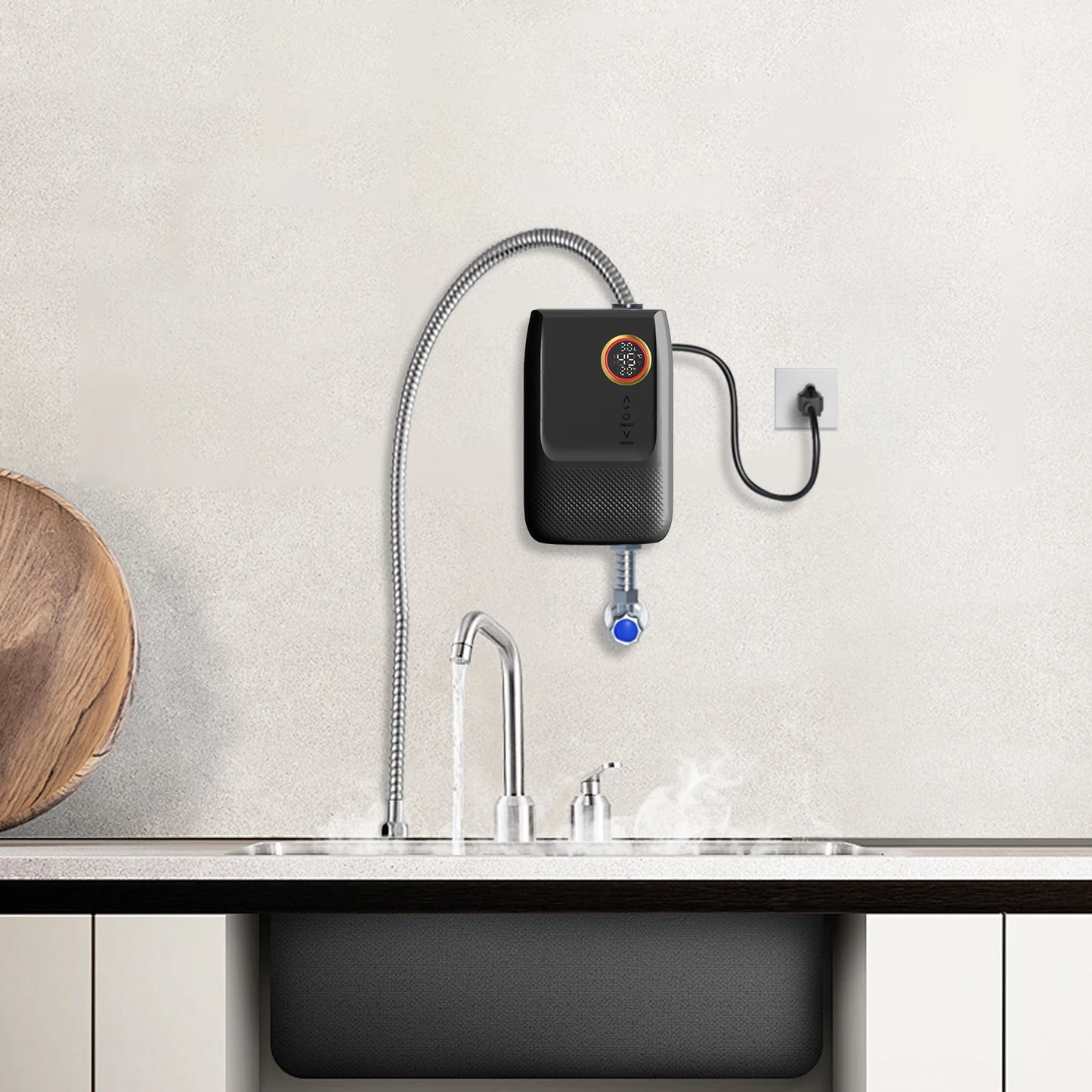 Wall Mount Instant Electric Water Heater LED Remote Touch