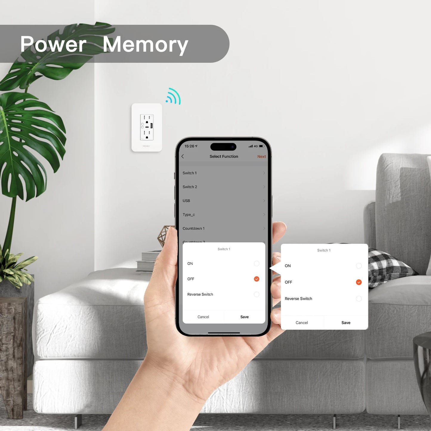 WiFi Smart Wall Socket with USB and Type C