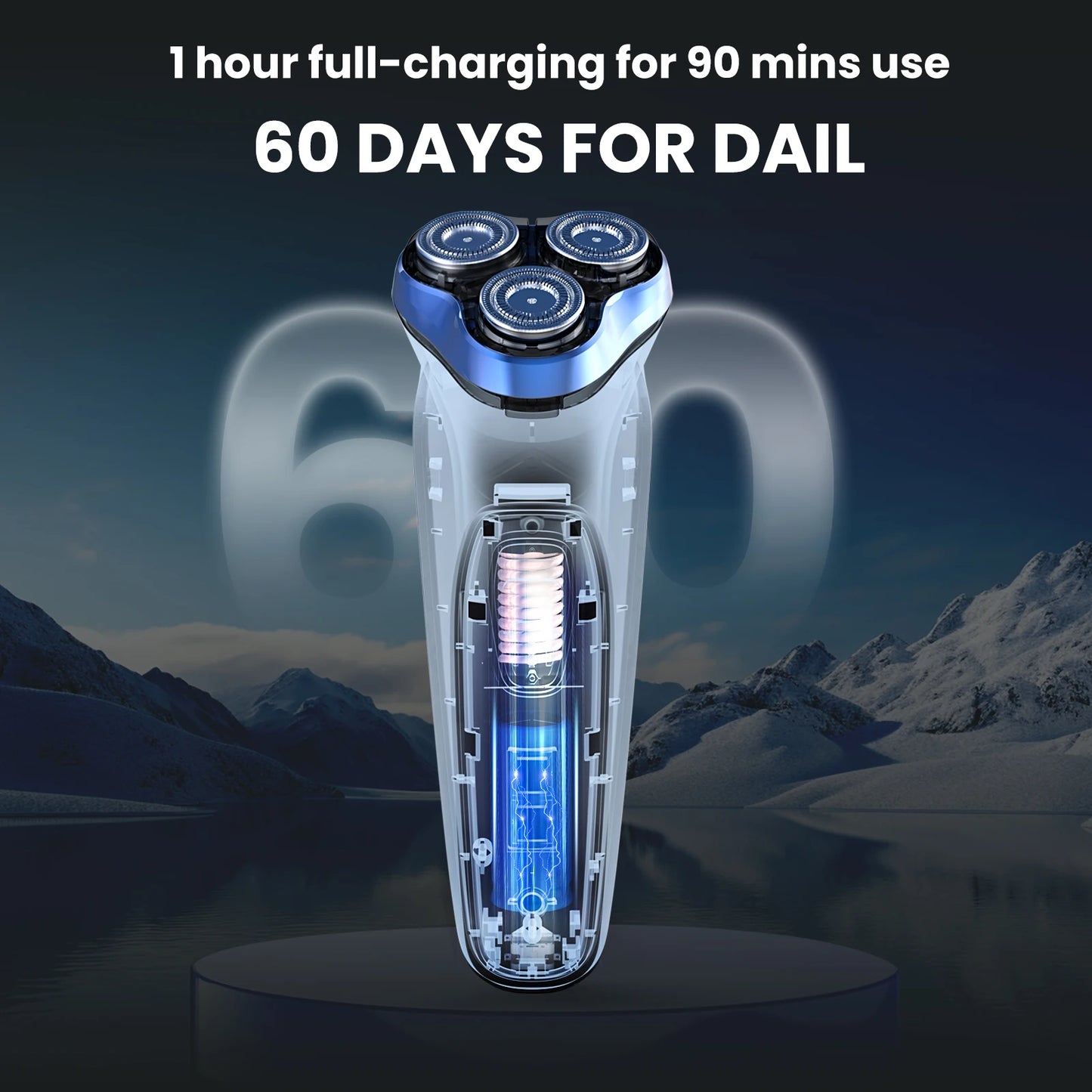 Sejoy Electric Razor for Men Rotary Rechargeable Travel Shaver Beard Trimmer