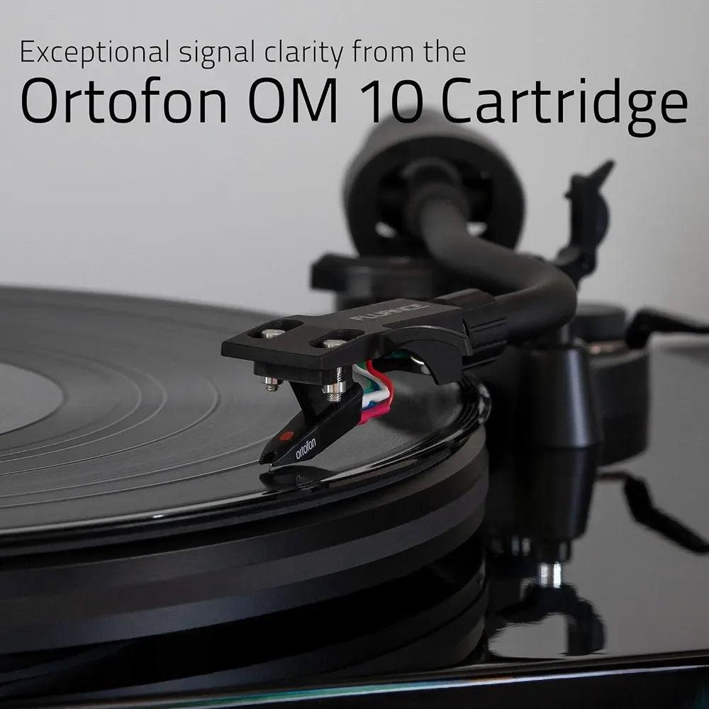 RT82 High Fidelity Vinyl Turntable with Cartridge Speed Control Piano Black