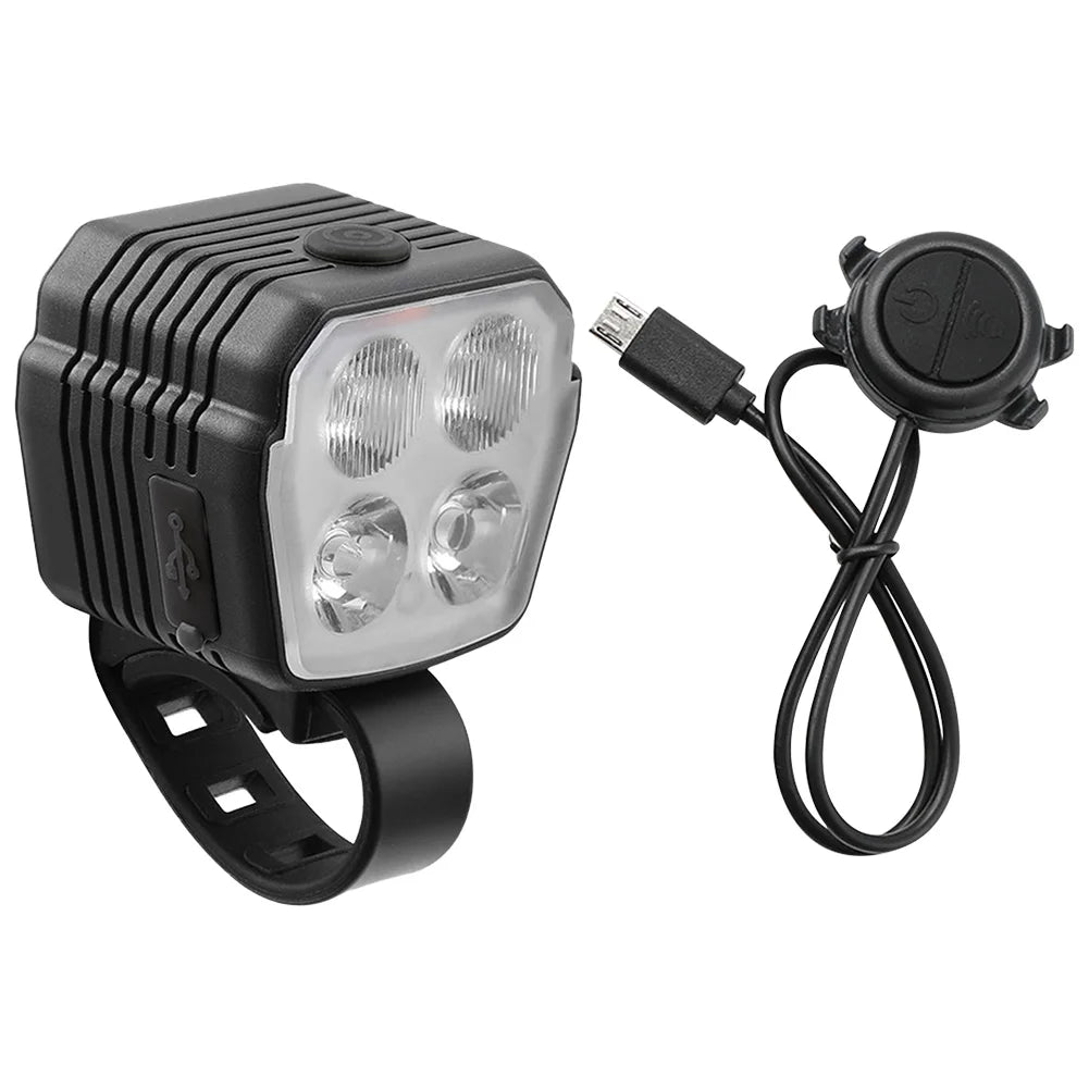 LED Bike Front Light USB Charging with Horn 7 Modes for Night Riding