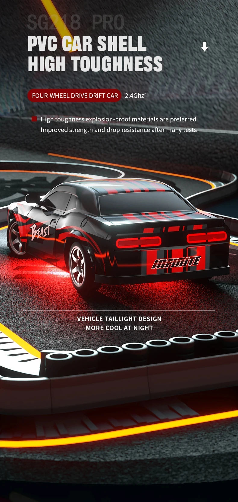 SG218 PRO 1:16 RC Drift Car 25km/h High Speed RC Cars Toys For Adults And Kids Remote Control Cars 2.4G Off Road Monster Truck