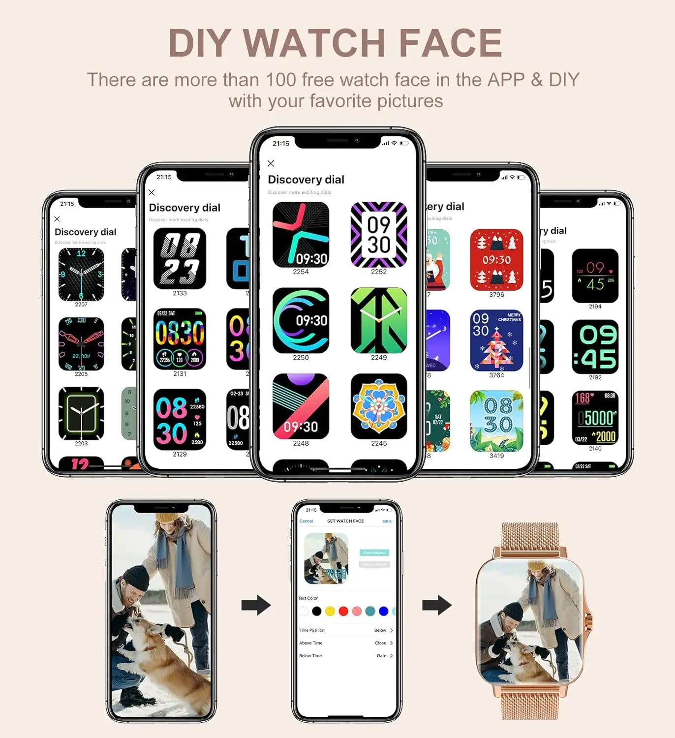 Smart Watch for Women Call Dial Fitness Tracker Heart Rate Sleep Monitor Pedometer