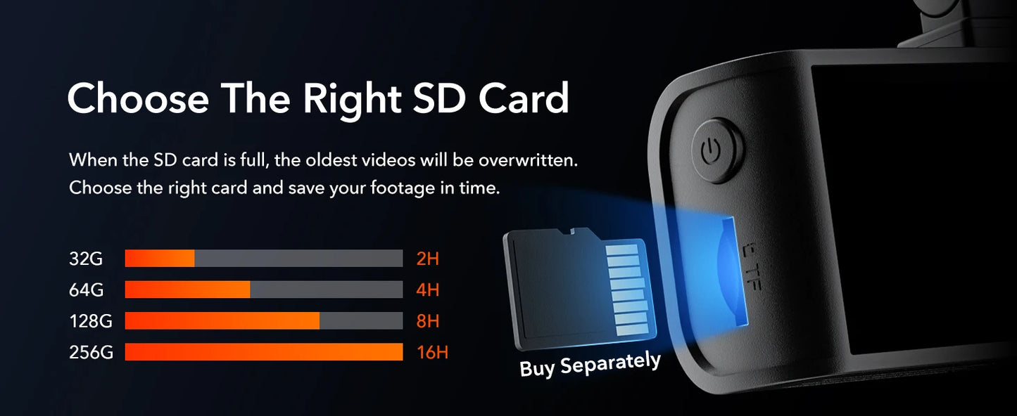REDTIGER 4K Dash Cam Front and Rear with WiFi, GPS, and 24H Parking Mode