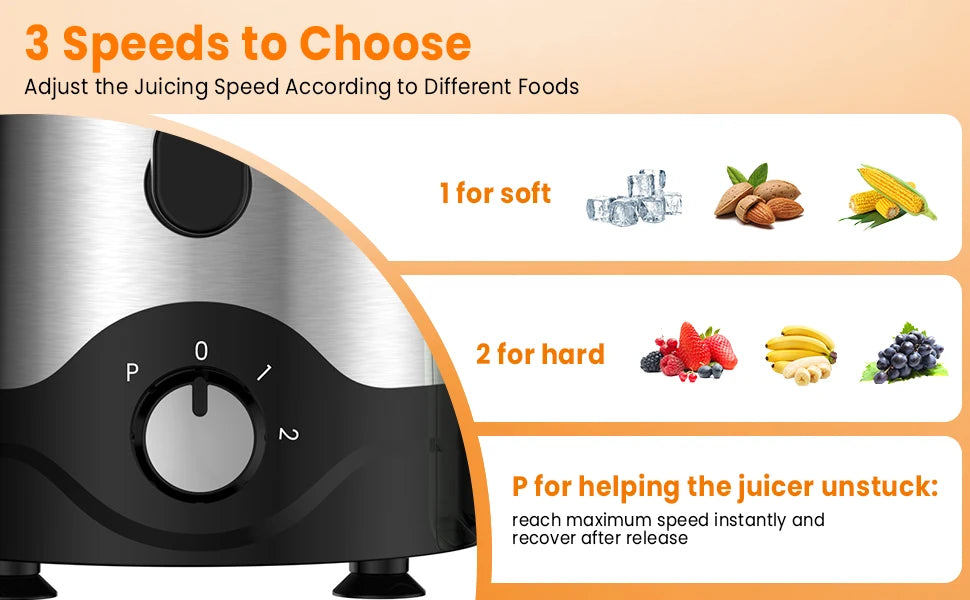 VAVSEA 600W Centrifugal Juicer Extractor with 3 Inch Feed Chute