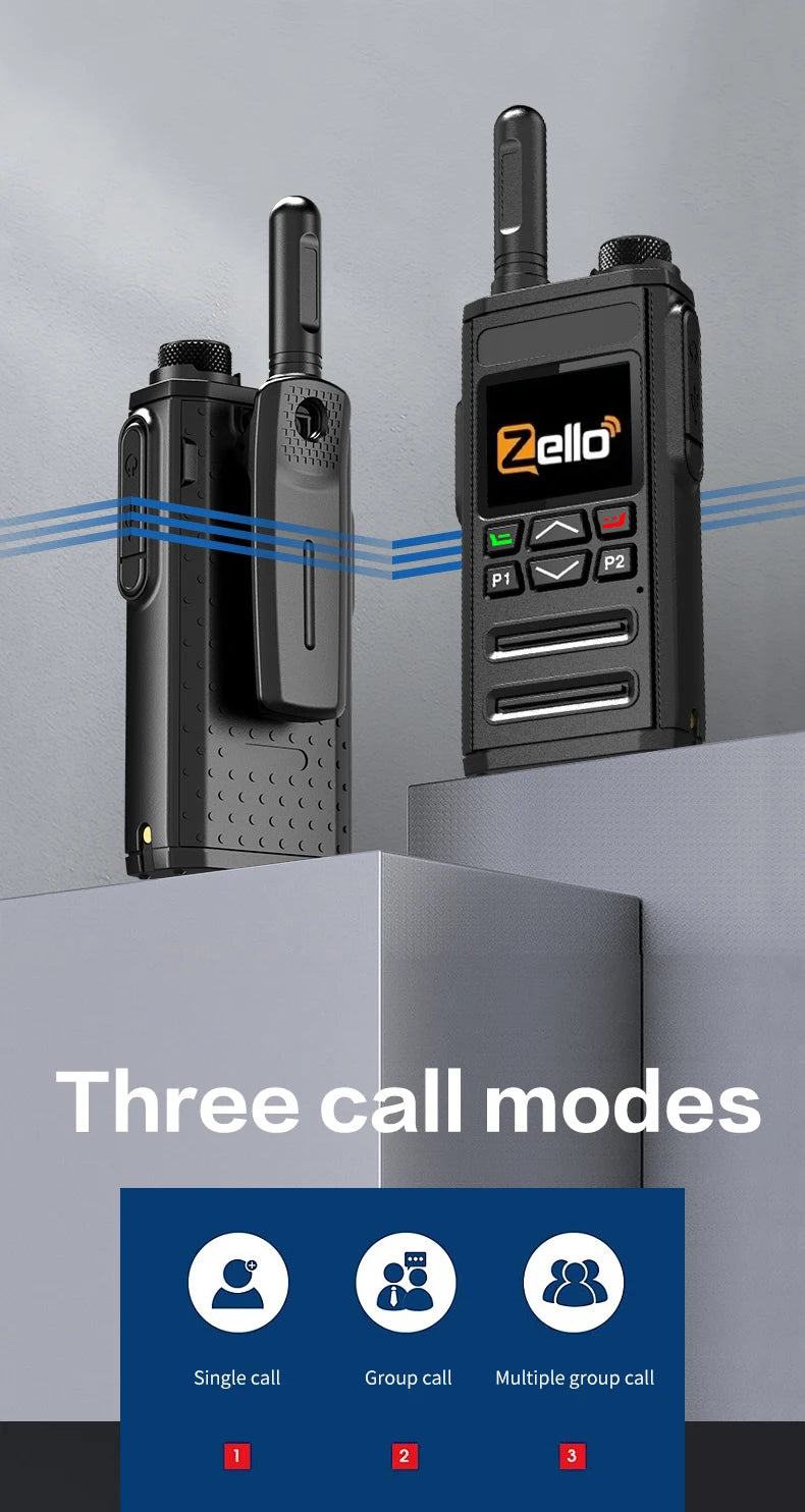 Zello 4G LTE WiFi POC Walkie Talkie with Bluetooth Long Battery Fast Charging