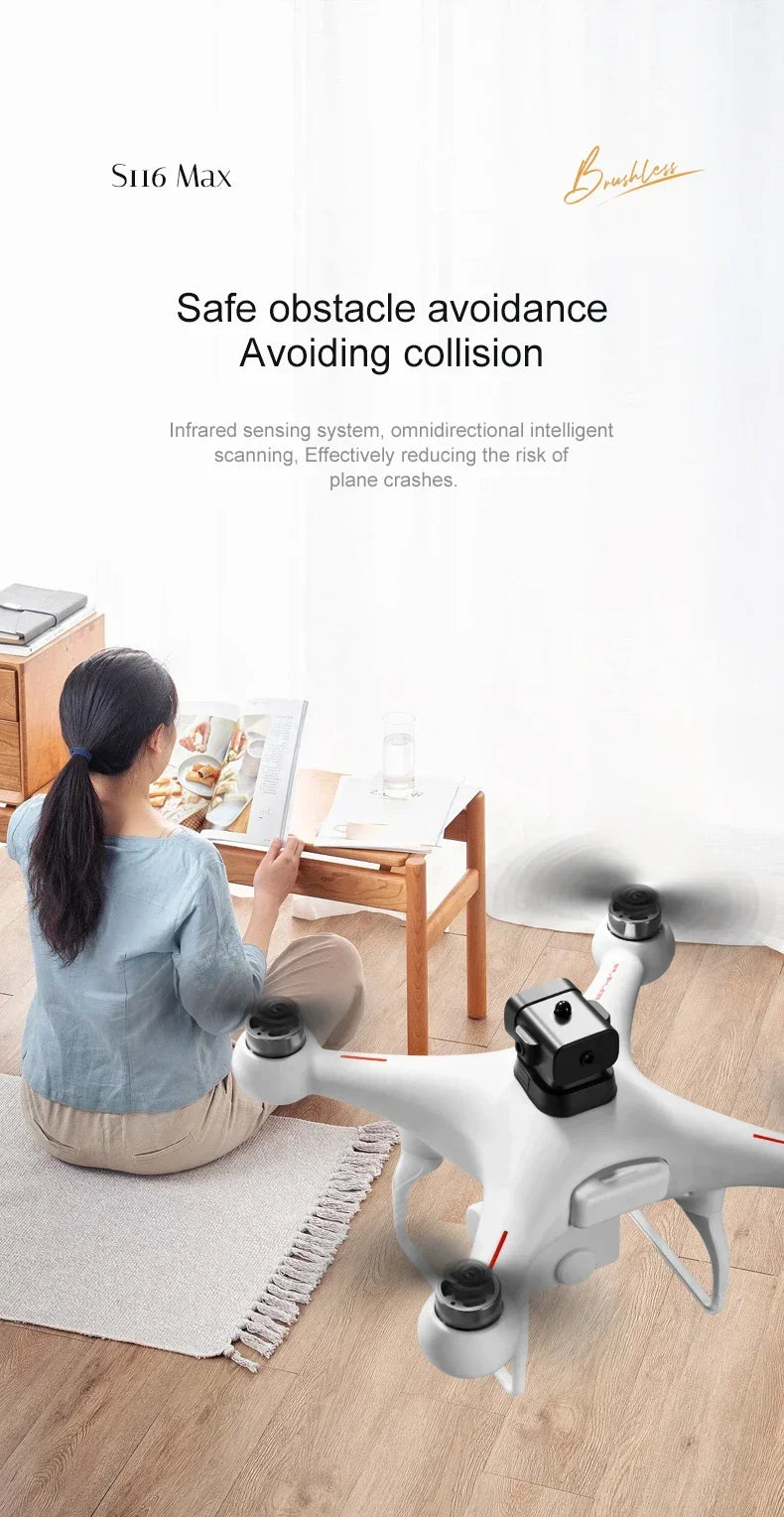 S116 MAX 8K Drone with 3 Batteries Dual Camera Optical Flow Obstacle Avoidance