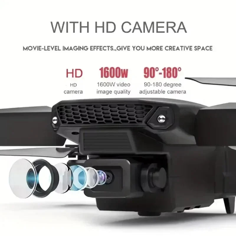 E88Pro 4K RC Drone with 3 Batteries Dual HD Camera Foldable WiFi FPV Height Hold