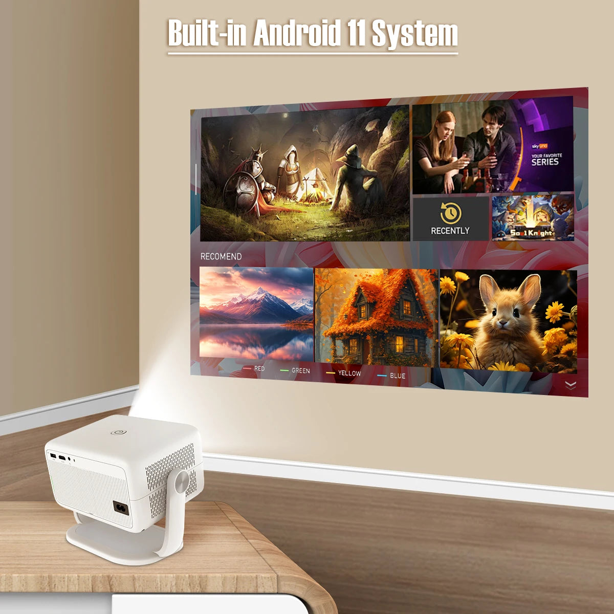 Magcubic L018 650ANSI 4K Projector Native 1080P Auto Focus WiFi6 Android 11