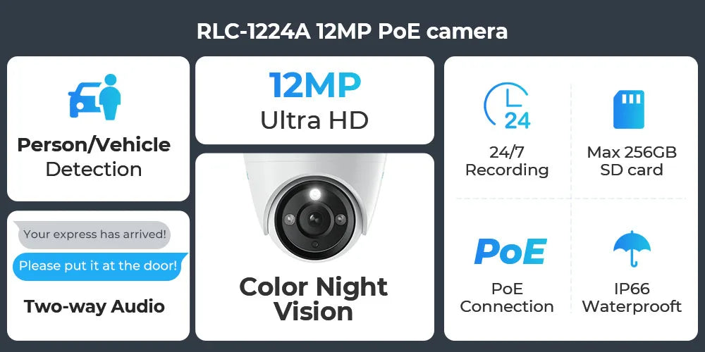 Reolink 12MP Ultra HD Surveillance Camera with Smart Detection & 2-way Audio