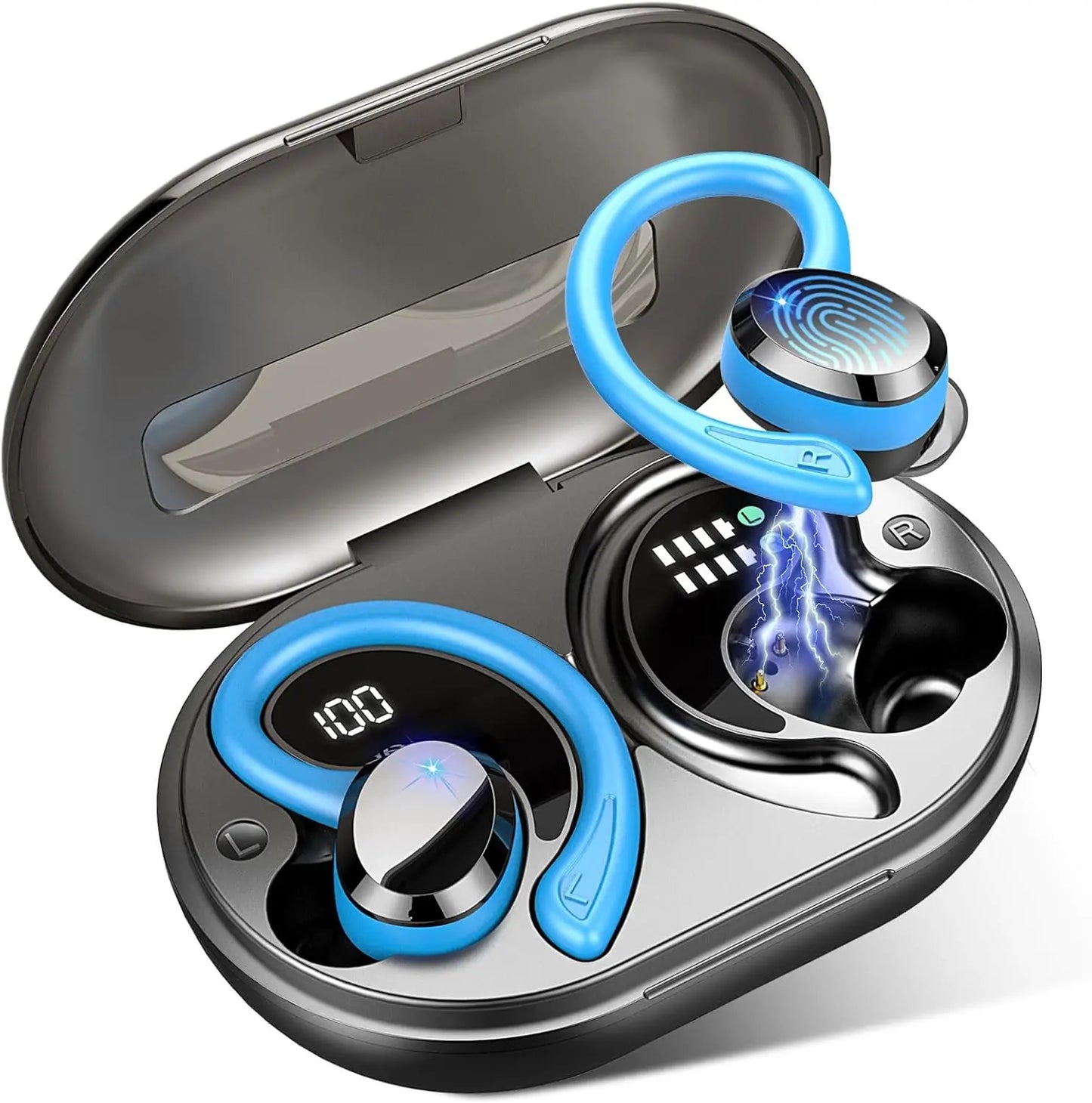 Wireless Bluetooth 5.3 Earbuds with Stereo Bass & 40H Playback IP7 Waterproof