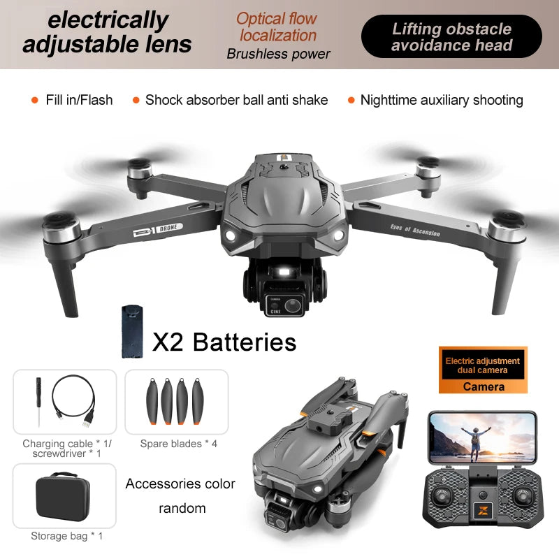2024 D1 Drone HD Camera 5G GPS Obstacle Avoidance Brushless Motor RC Helicopter