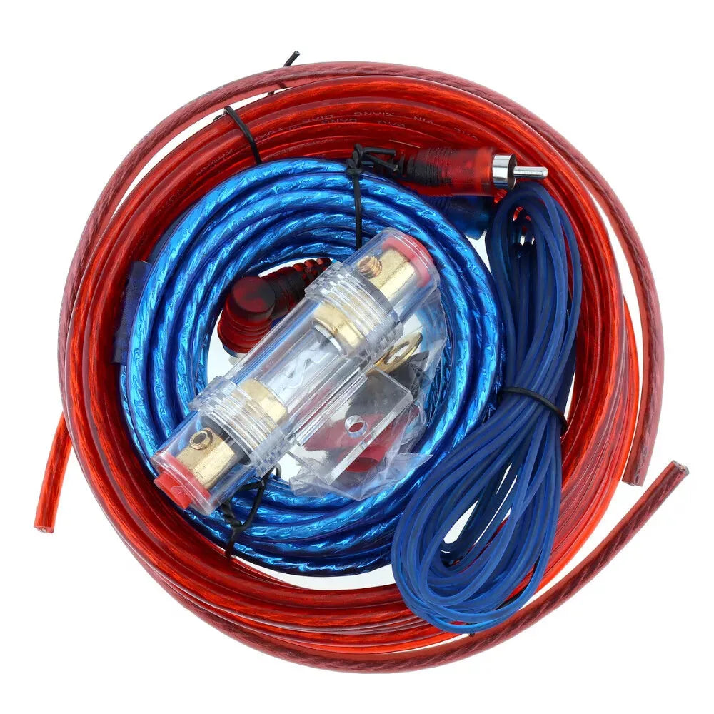 1500W 8AWG Car Audio Amplifier Wiring Kit with RCA Cable Fuse and Subwoofer Wiring