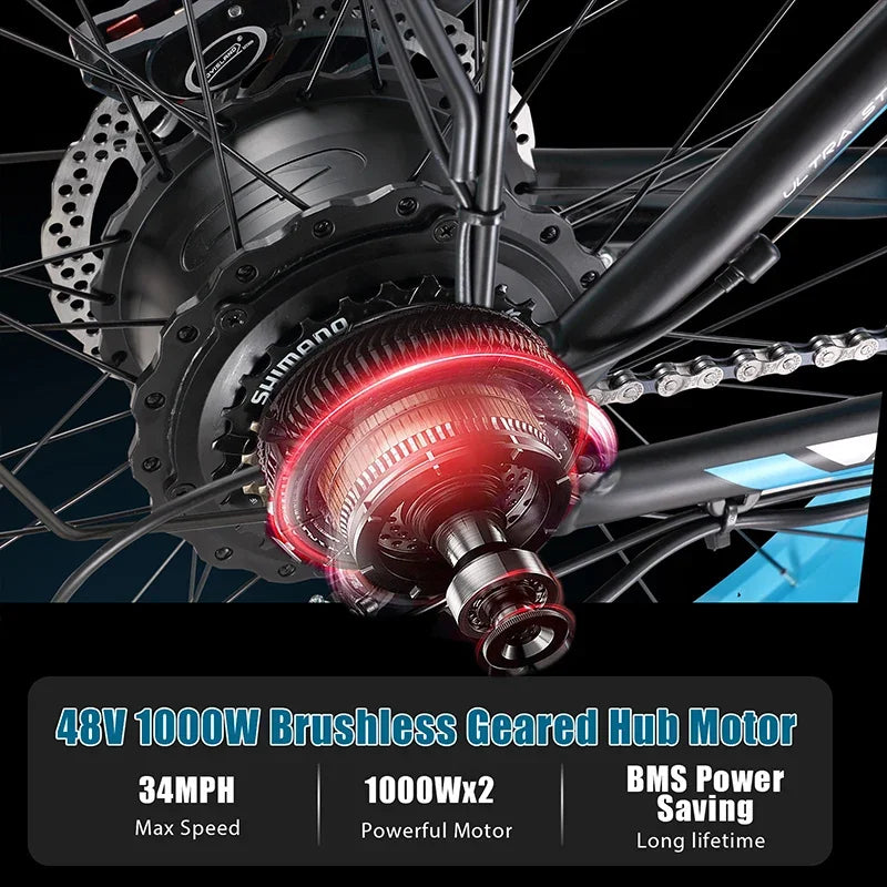 K800 Electric Bike 2000W Dual Motor 48V 23Ah Fat Tire with Hydraulic Brakes
