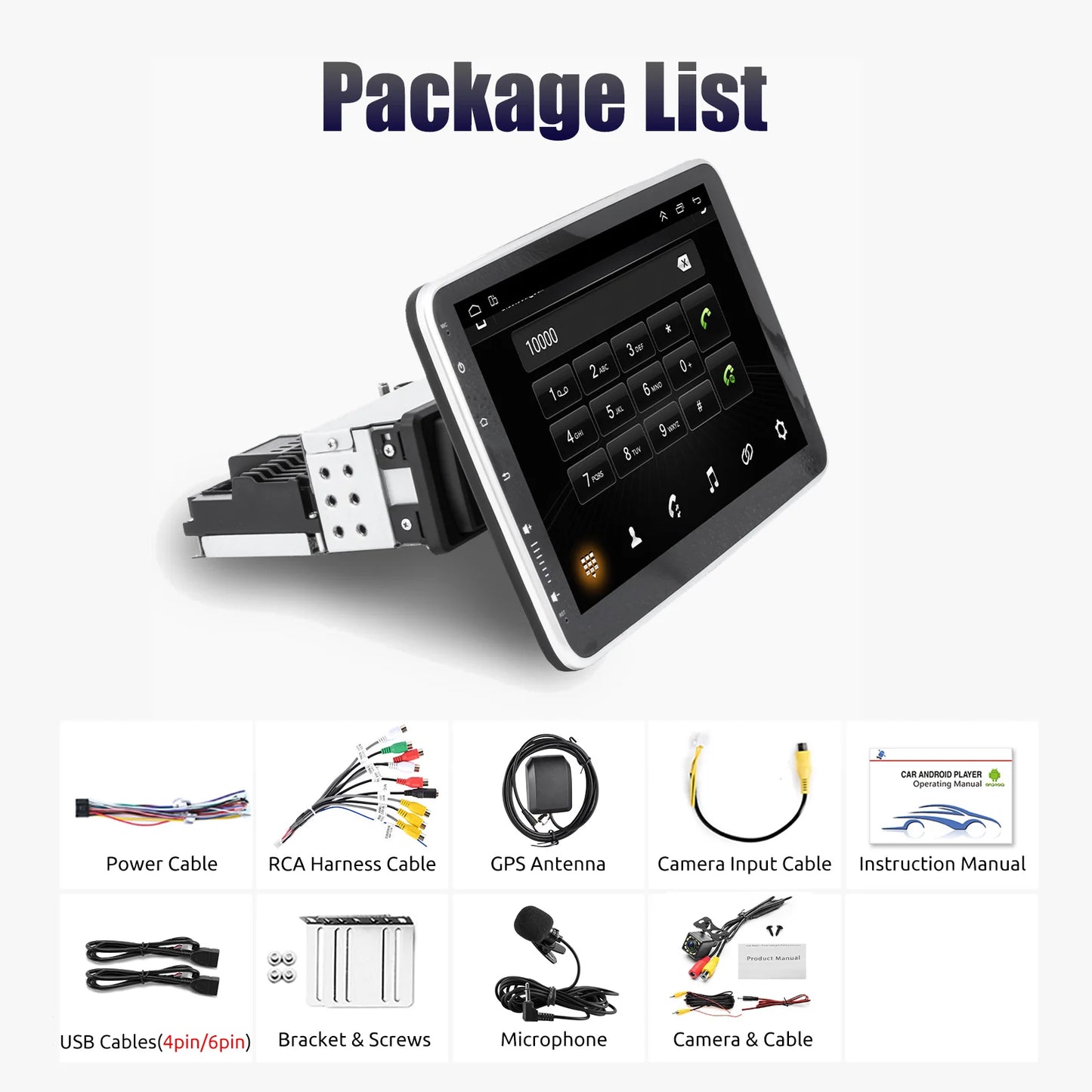 ESSGOO Android 13 10.1" Universal Rotatable Car Radio with CarPlay & GPS