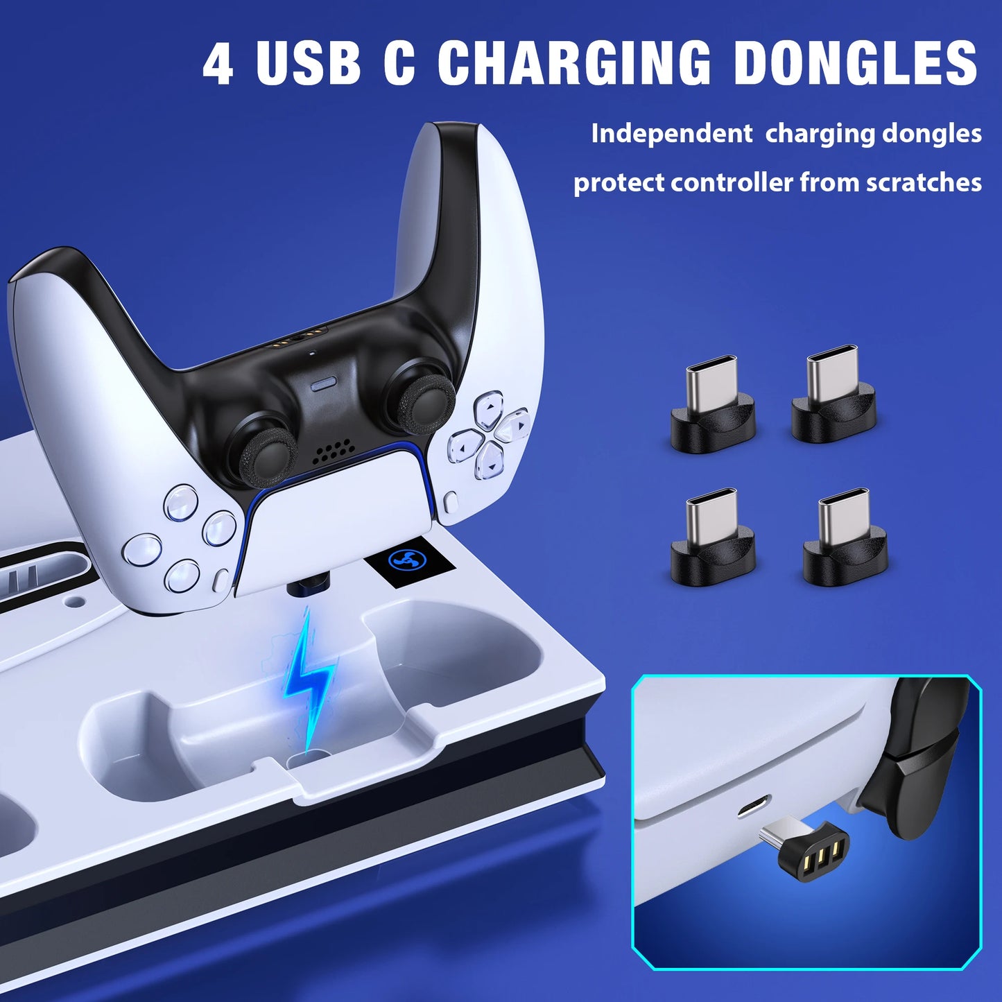 PS5 Stand Cooling Station Controller Charger for Slim Disc Digital Console