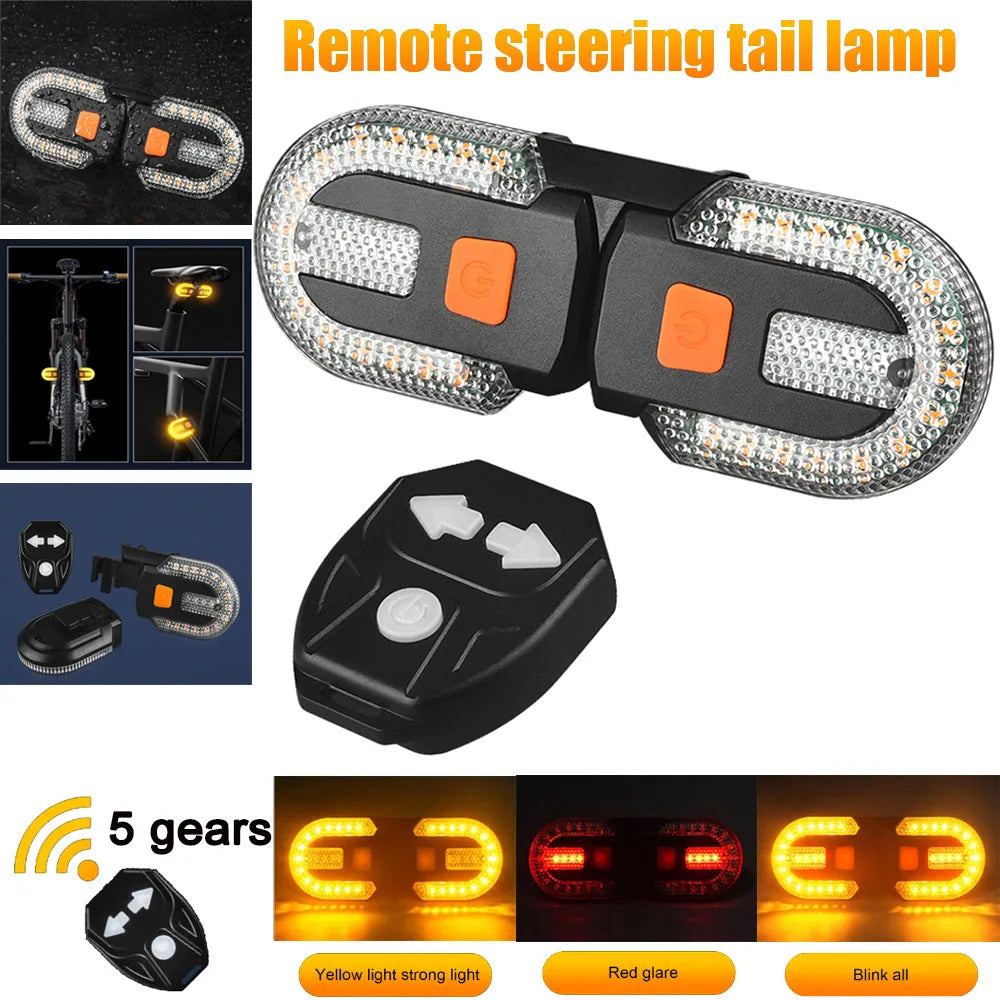 LED Bicycle Lamp Rear Signal LED Lamp Wireless USB Rechargeable MTB
