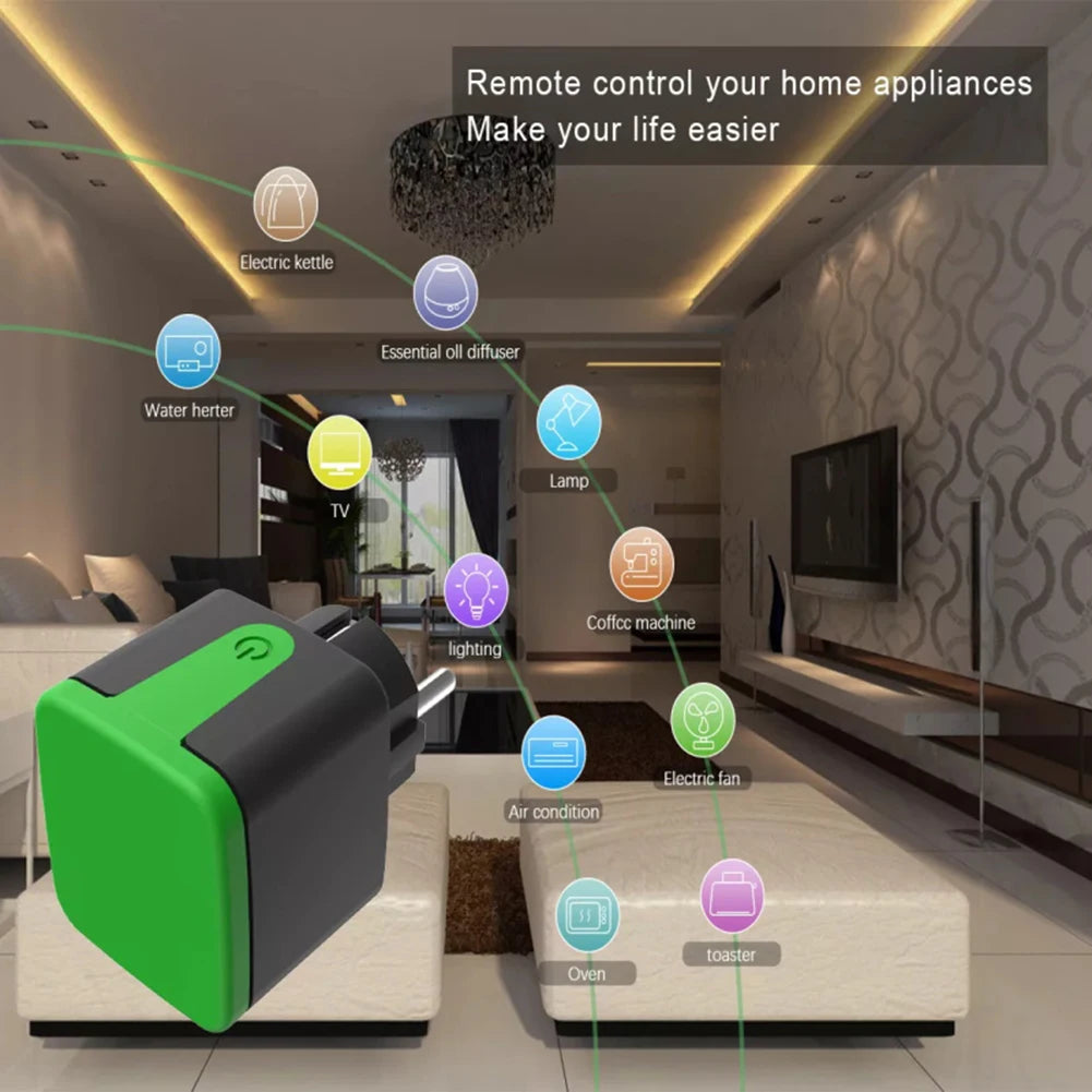 Waterproof WiFi Smart Plug EU with Power Monitor Remote Timer Works with Alexa Google Assistant