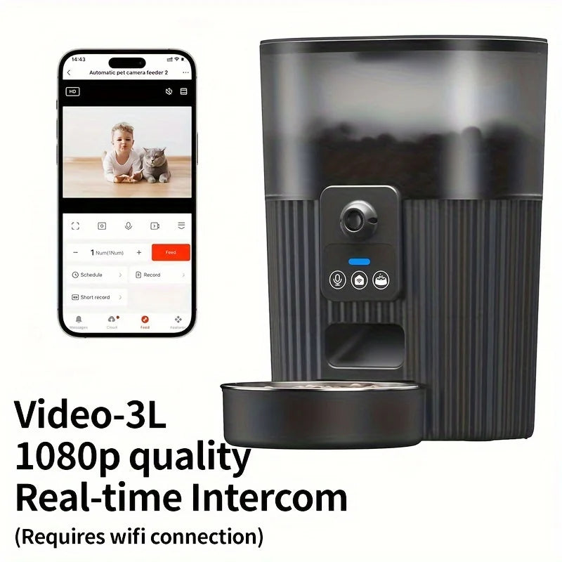 Smart Automatic Pet Feeder with WiFi Remote Control Pet Food Dispensing