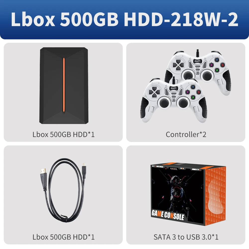 Launchbox 500GB Gaming Hard Drive for PS4 PS3 PS2 Wii Switch Gamecube PC 3760 Games